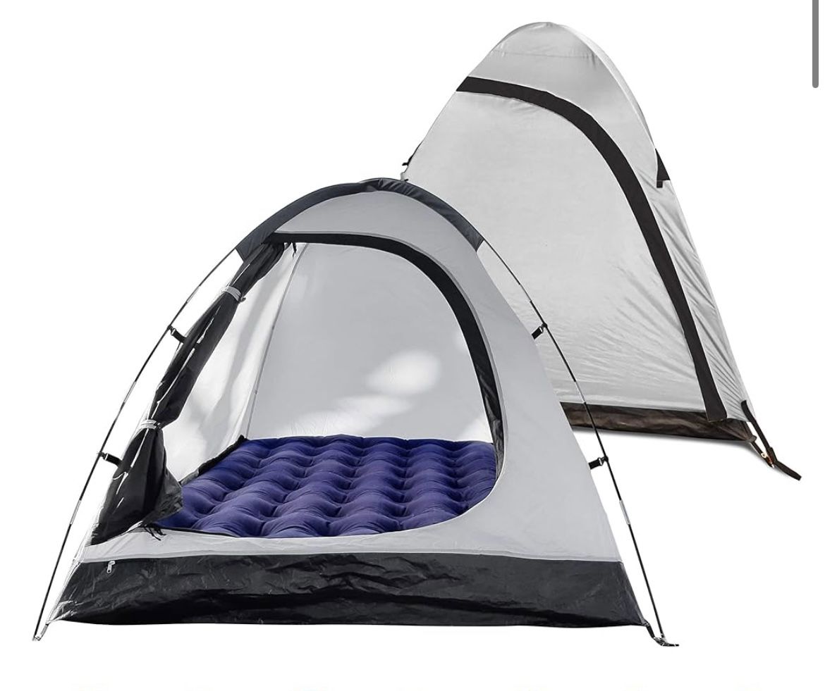 (Light Grey) No Matt Included 2 Person Tent - Waterproof & Windproof 4 Season Tents for Camping, Backpacking & Hiking& Easy to Set-up