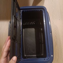 Petmate 2-Door Top Load Pet Taxi, Extra Small 19", Blue & Black, Dog and Cat


