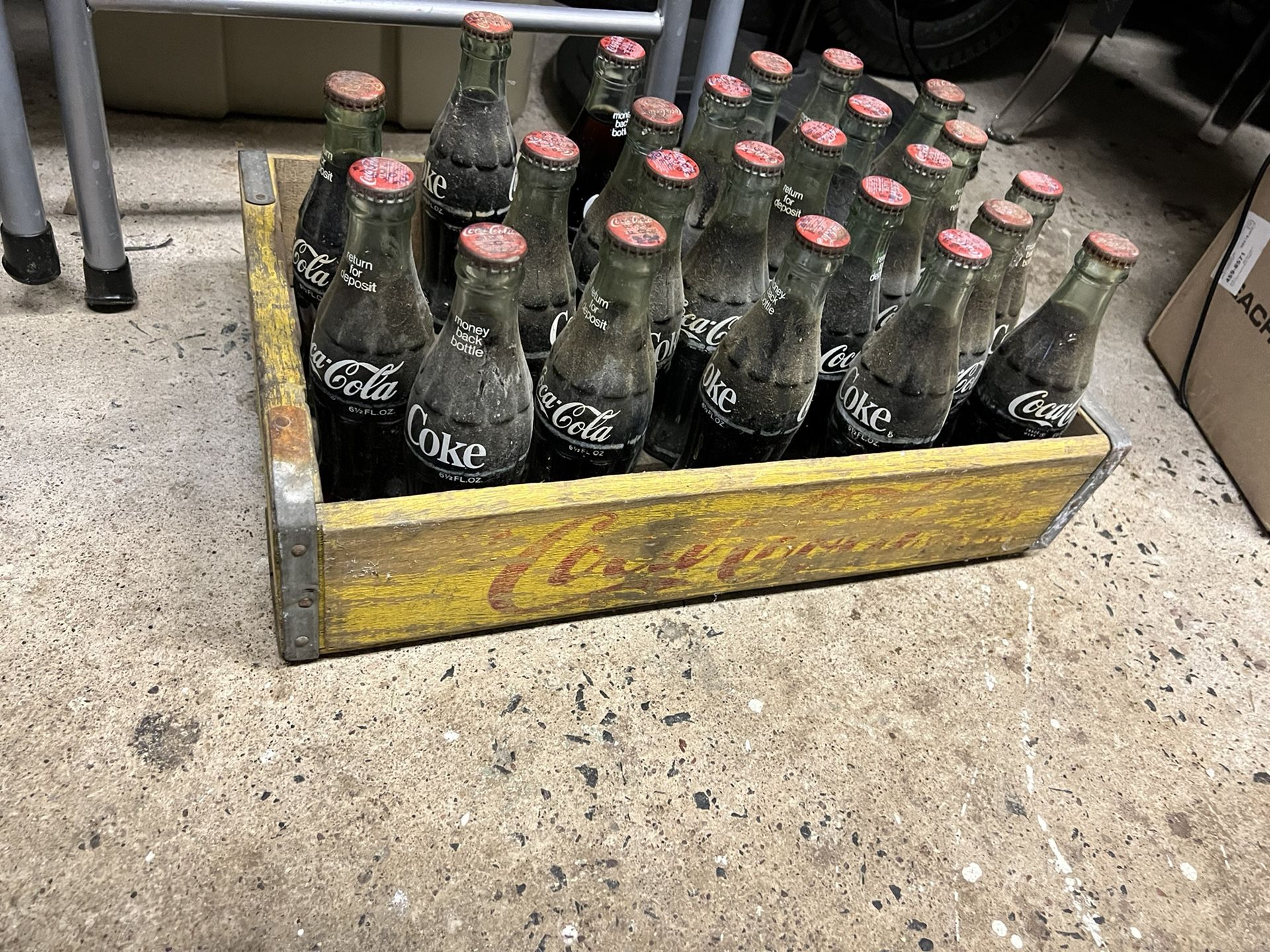 Vintage Coca Cola Full Bottle With Krate