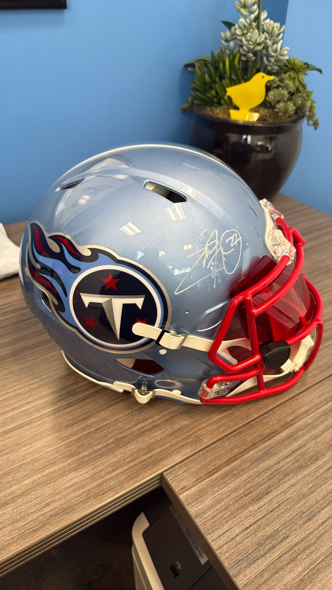 Eddie George Helmet Autographed
