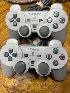 Sony PlayStation PS1 Dual Shock Analog OEM Controller SCPH-1200 Lot of 2