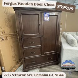 Fergus Wooden Door Chest W/ Drawers 