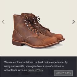 SIZE 7.5 RED WING THE IRON RANGER  BOOTS BRAND NEW 