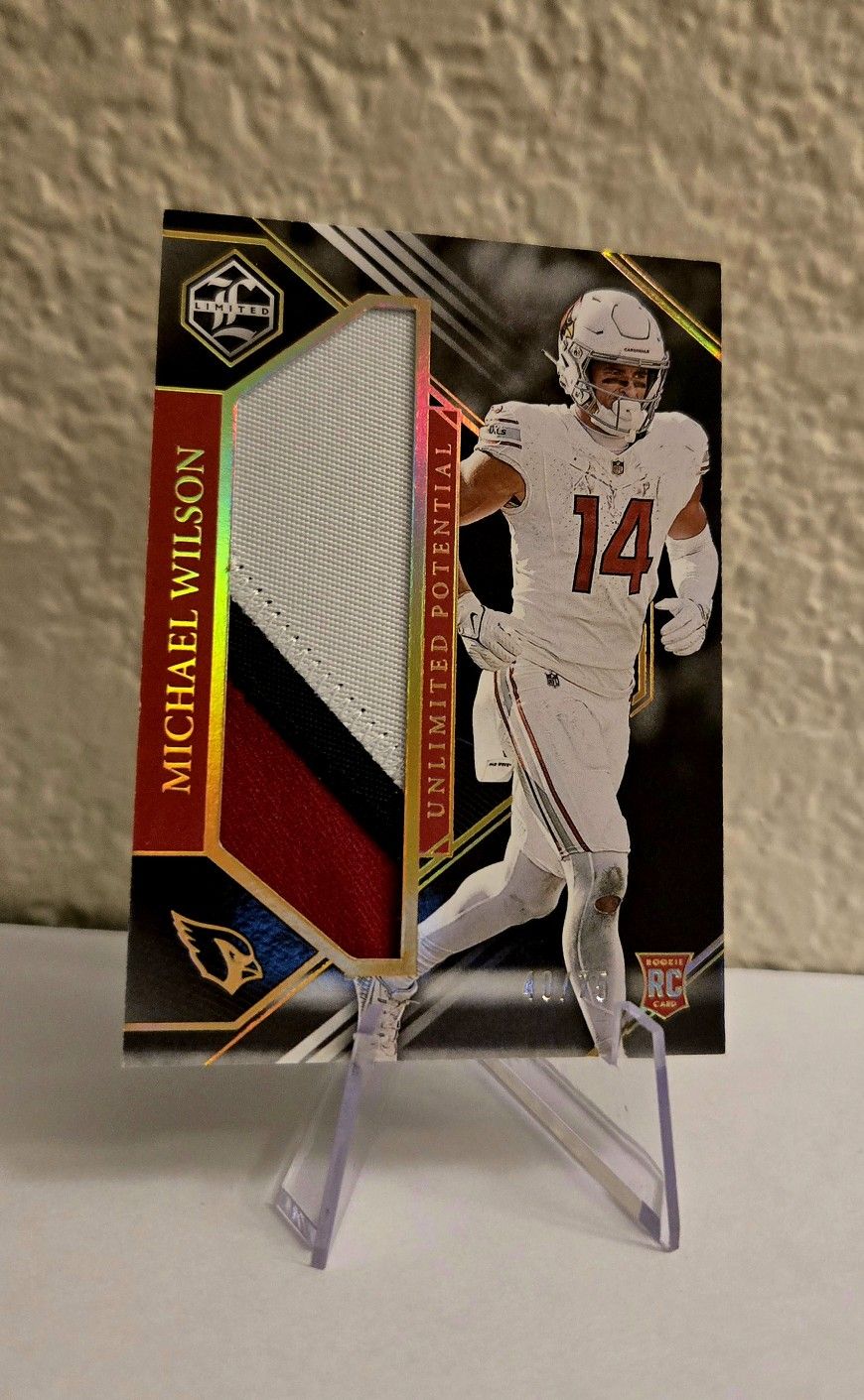 2023 PANINI LIMITED MICHAEL WILSON JUMBO JERSEY PATCH #D /75 CARDINALS