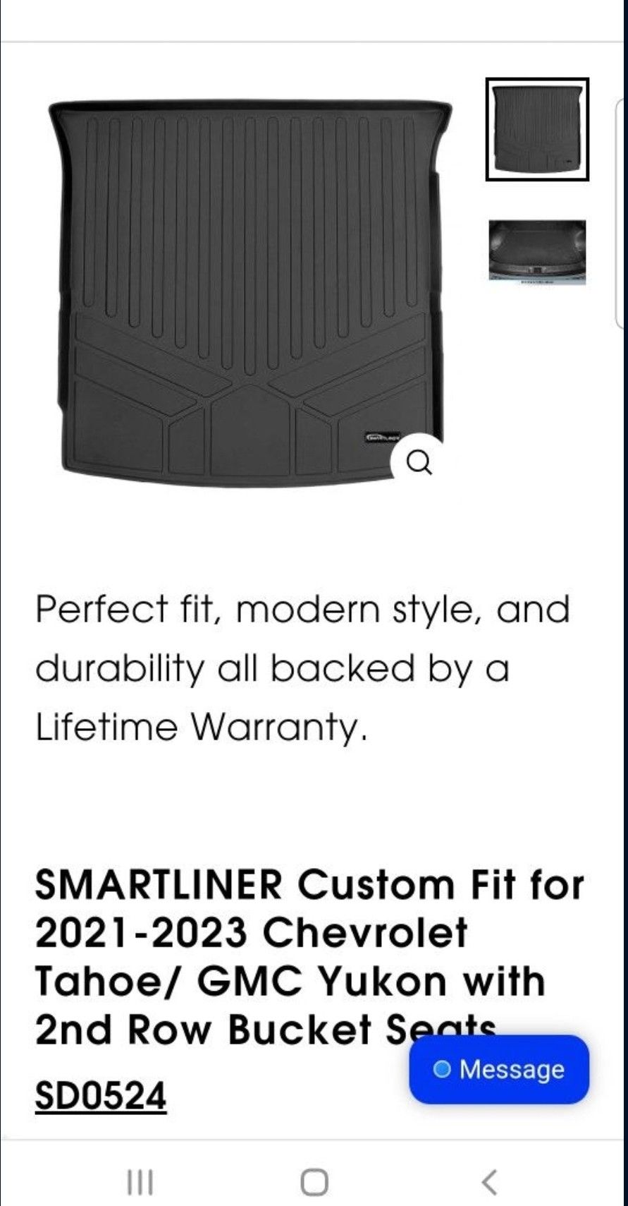 NIB SMARTLINER Custom Fit for 2021-2023 Chevrolet Tahoe/ GMC Yukon
D0524