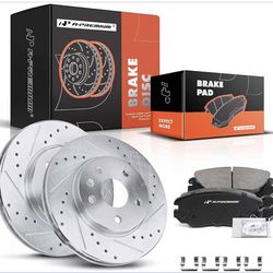 A-Premium 11.65 inch(296mm) Front Drilled and Slotted Disc Brake Rotors+Ceramic Pads Kit Compatible with Select Buick and Chevy Models - LaCrosse 2012