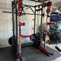 Smith Machine 200 | Adjustable Bench | 245lb Cast Iron Olympic Weights | 7ft Olympic Bar | Fitness | Gym Equipment | FREE DELIVERY/INSTALLATION 🚚 🛠️