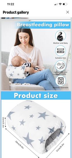 Baby Feeding Arm Pillow,Soft Cotton Bottle Nursing Arm Pillows for Newborn,Breastfeeding Pillows for More Support for Mom and Baby,