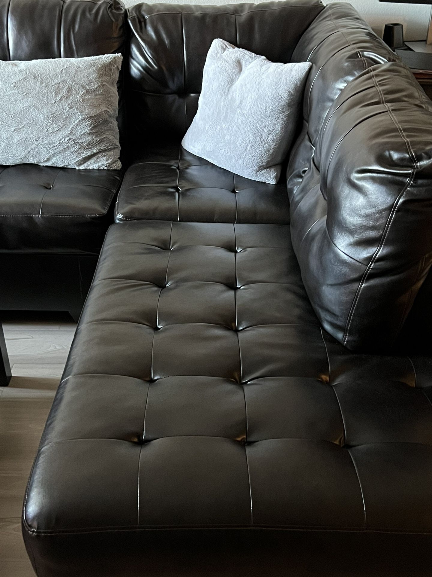 Sectional Leather Sofa Brown