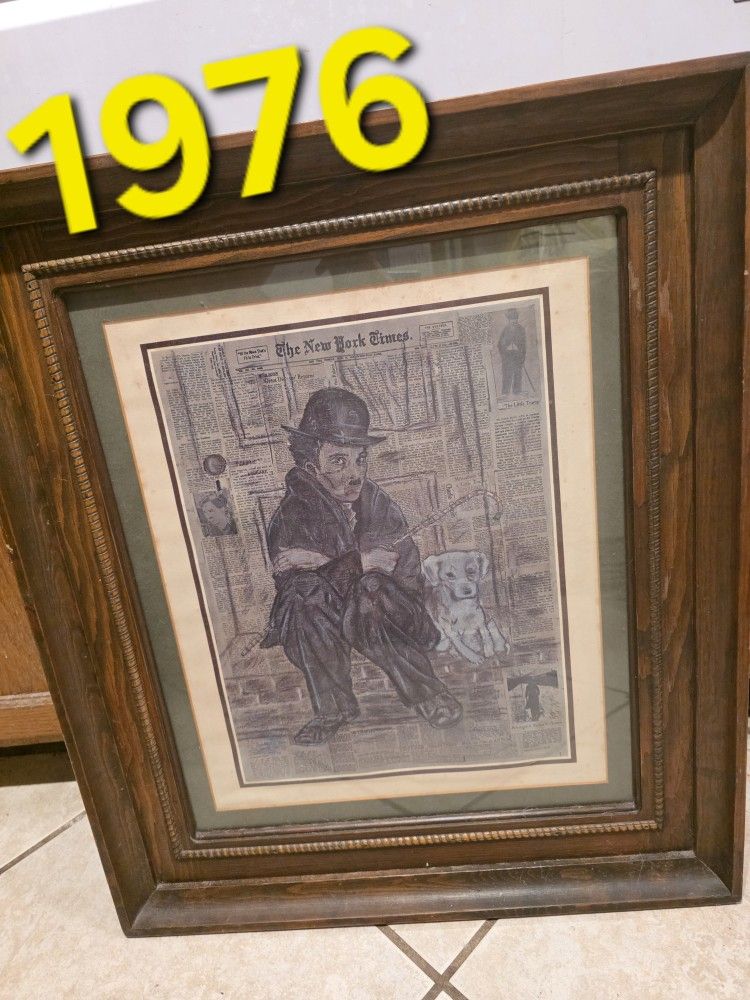 Charlie Chaplin With Dog Vintage