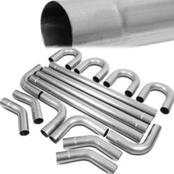 16pcs 3.0 In. OD Custom Exhaust Piping W/Straight & 45 90 Degree & U-Band Pipes