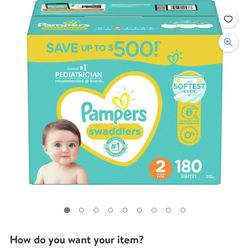 pampers Squadders, Size 2, 180 Diapers