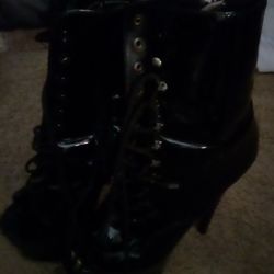 Black  Pleaser 6 Inch  Half Calf Boots 