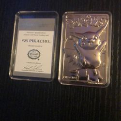 1999 BK 23K Gold Plated Pokemon Pikachu Trading Card