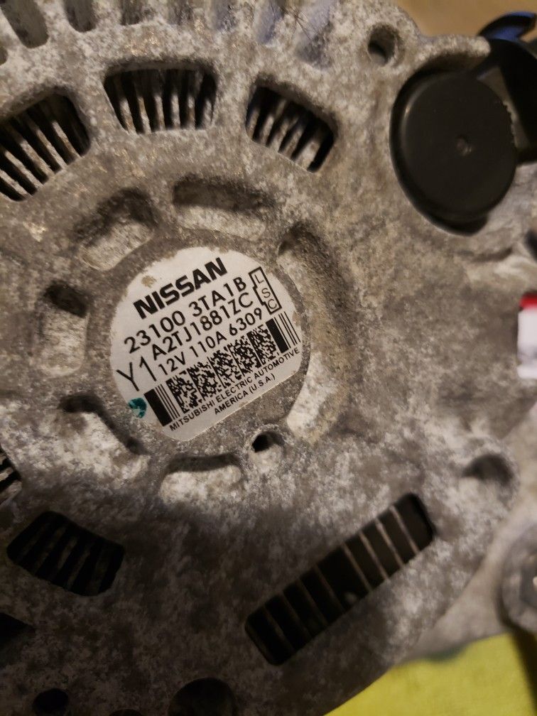 2016 Altima   Alternator 2.5l  4cyl