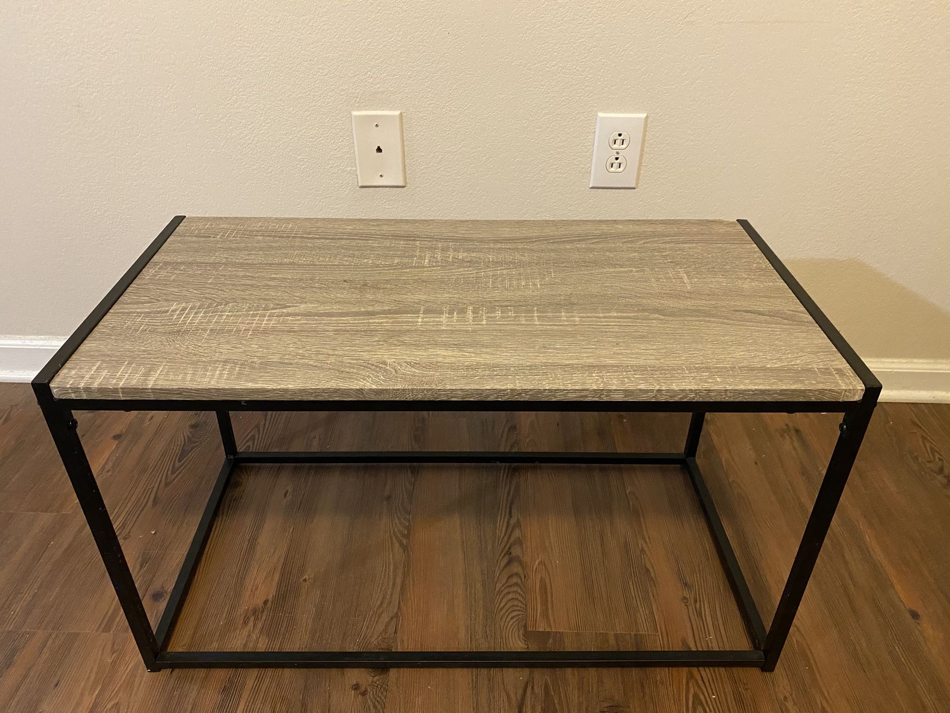 Coffee Table – Wood Top & Metal Frame (Minor Chip)