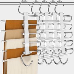 Pants Hangers Stainless Steel Hook Strong, 4 Pack, Closet Organizers and Storage