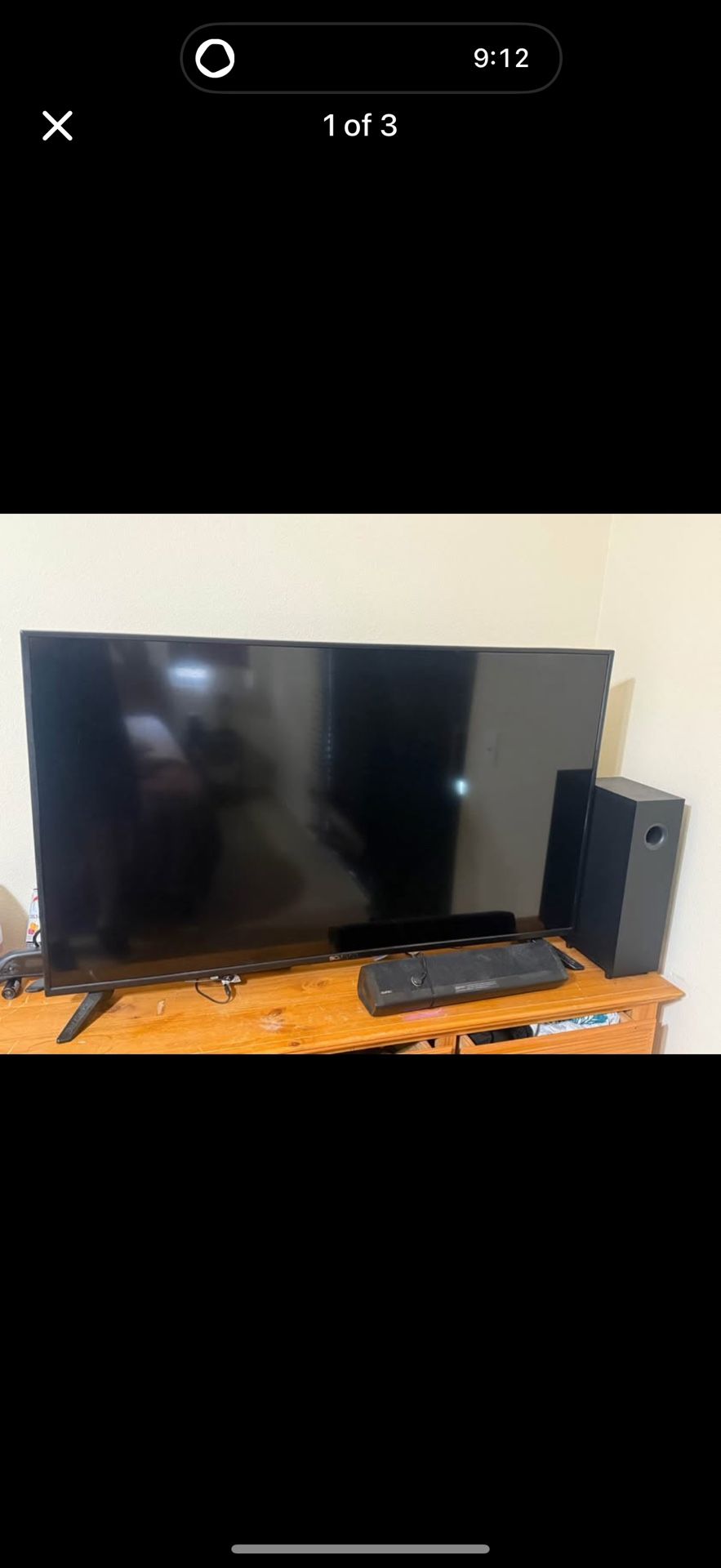 50 inch Sceptre tv + SaiYin soundbar and subwoofer
