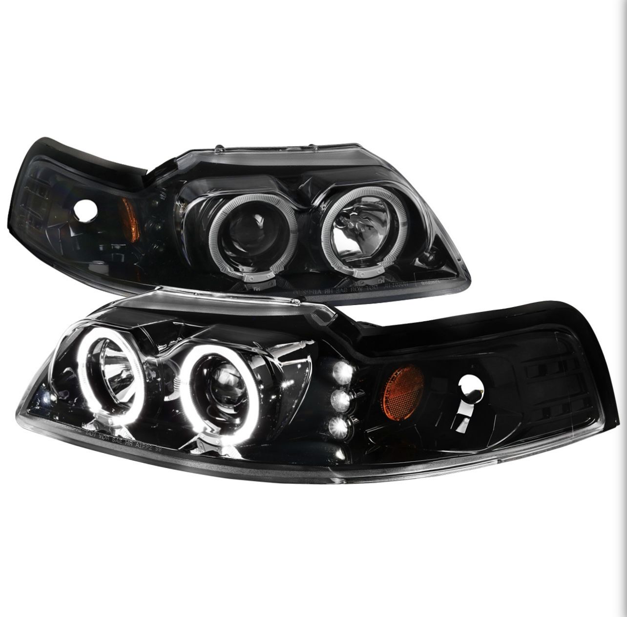Spec-D 99-04 Ford Mustang Dual Halo LED Pro Headlights