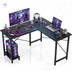 L shaped desk  black carbon 51”