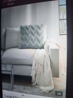 Large Chevron zigzag. Textured (3) 20x20 sage green pillows