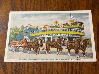Vintage Postcard - Century of Progress - Wilson Clydesdale Team
