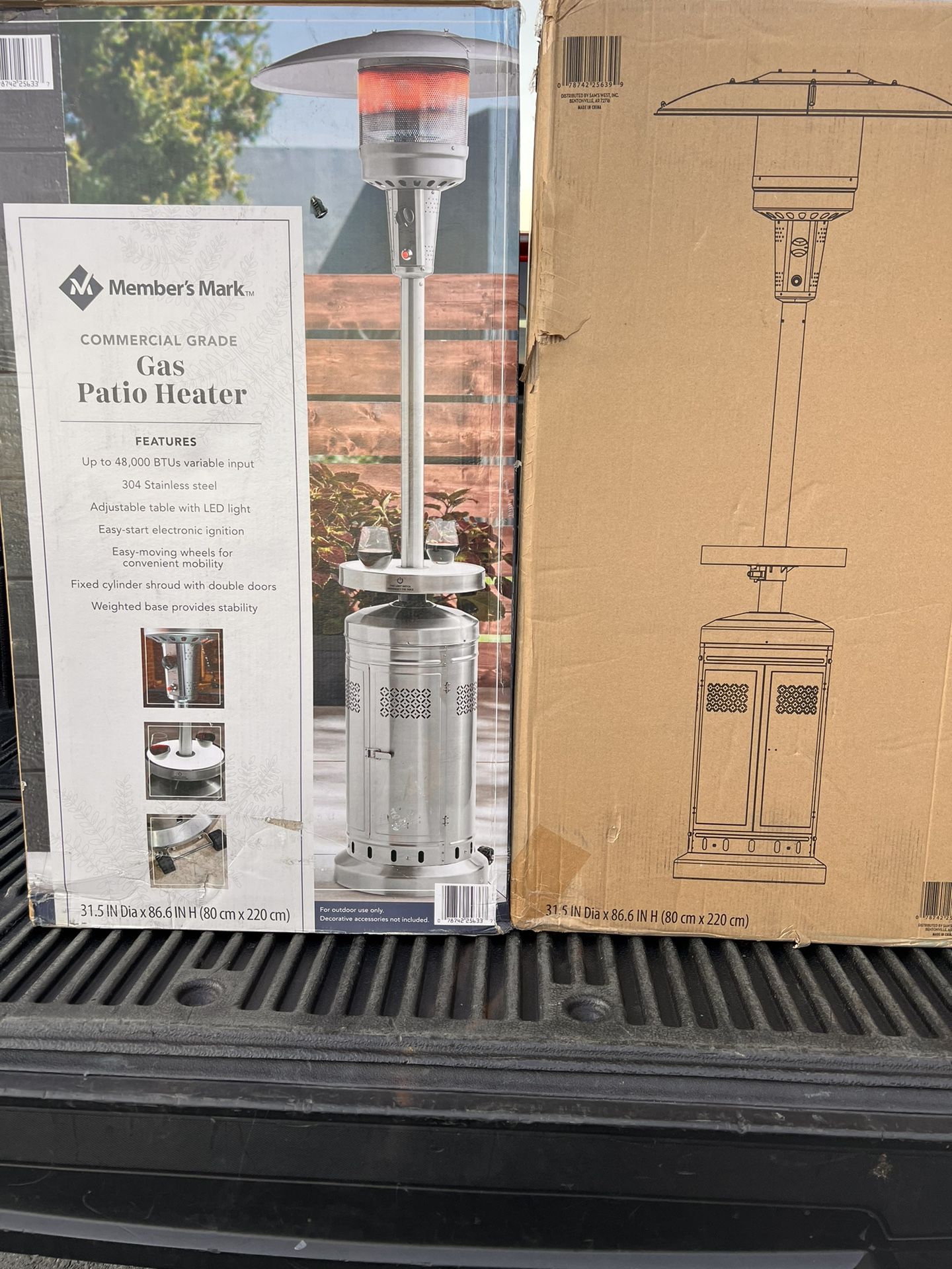 Member’s Mark Commercial Grade Gas Patio Heater 48,000 Btu Stainless Steel Adjustable Table With LED Light (NEW) $135 Each