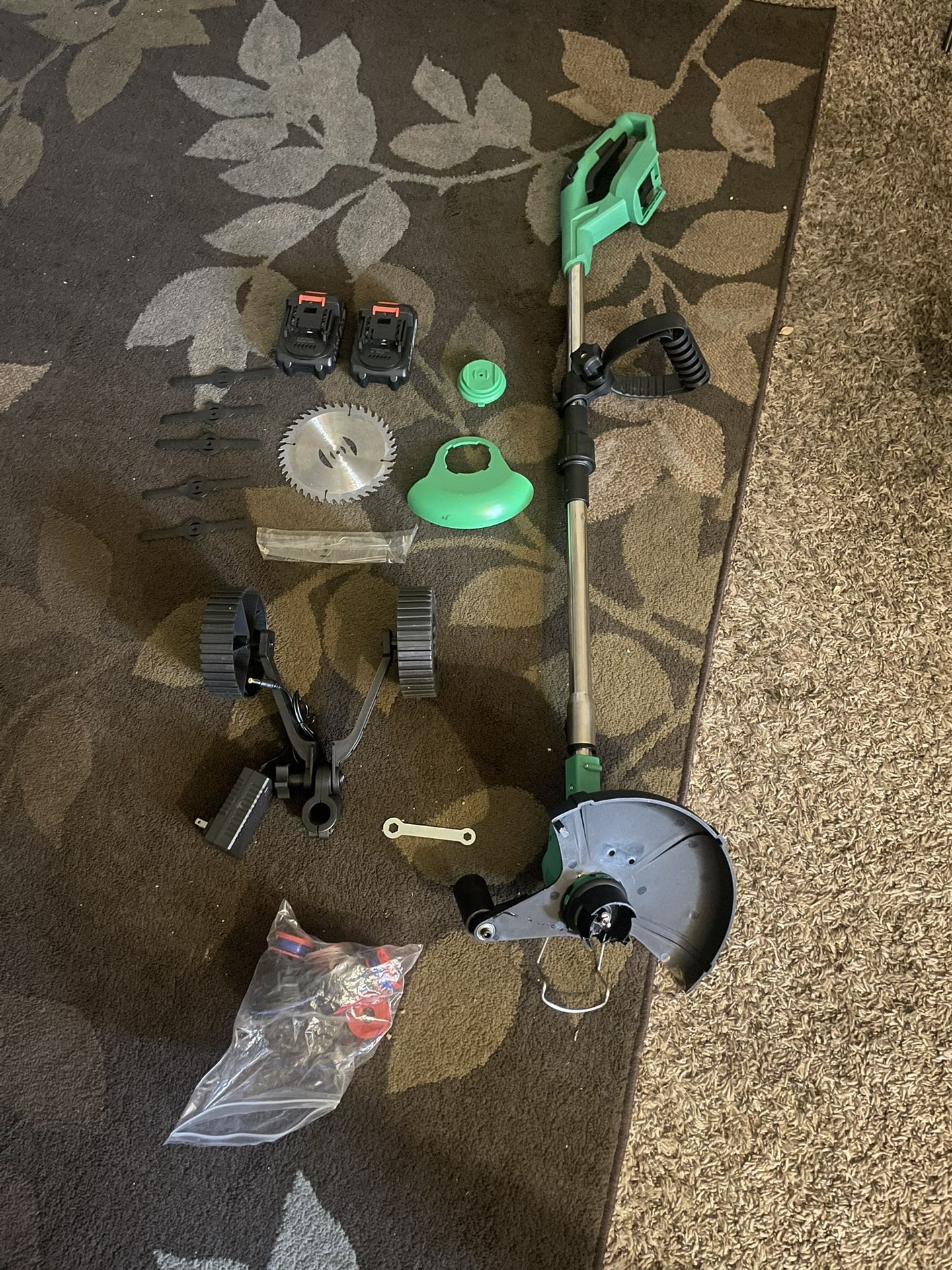 Cordless Electric Lawn Mower & Weed wacker - Lithium-Ion Grass Trimmer with Quick-Change head, Heavy-Duty Construction, Portable Lawn mower for Yard,