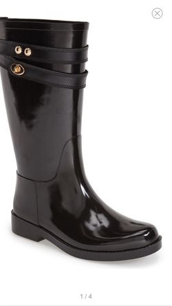 New Coach Tara Rain Boots Black Size 7