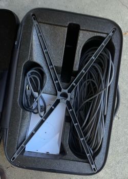 Starlink Satellite Dish with router and hard shell backpack