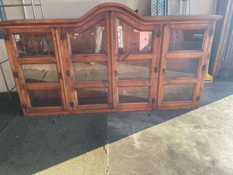 Large Wood and Glass Display Cabinet