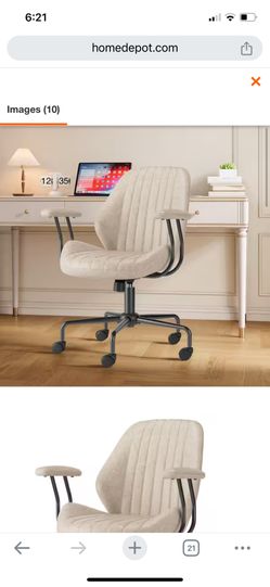 Ergonomic Beige Swivel Office chair