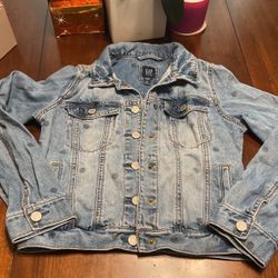 Denim Polka Dot Jacket Gap Kids Size XL
