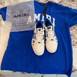 Authentic Amiri Skeleton Low Top Shoes & Amiri Shirt 