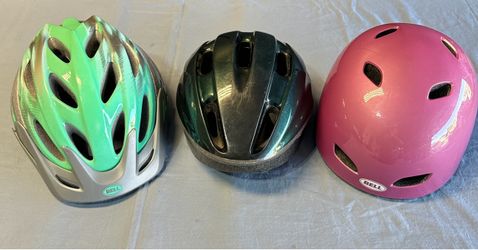 Lot of 3 Used Bike Helmets