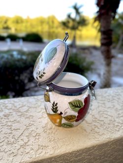 Oneida “Vintage Fruit” Hand-Painted Ceramic Canister