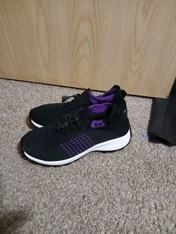 Canterbury Black and Purple Knit Sneakers