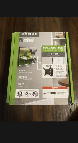 SANUS VUEPOINT Full-Motion TV Mount for 13"-40" w/ 4K HDMI cable. MFSF110KIT -