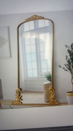 Gold Frame Metal Floor Mirror