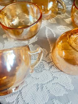 1950’s Vintage Jeannette punch glasses in  Marigold