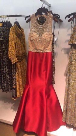 Red mermaid ball gown size 10