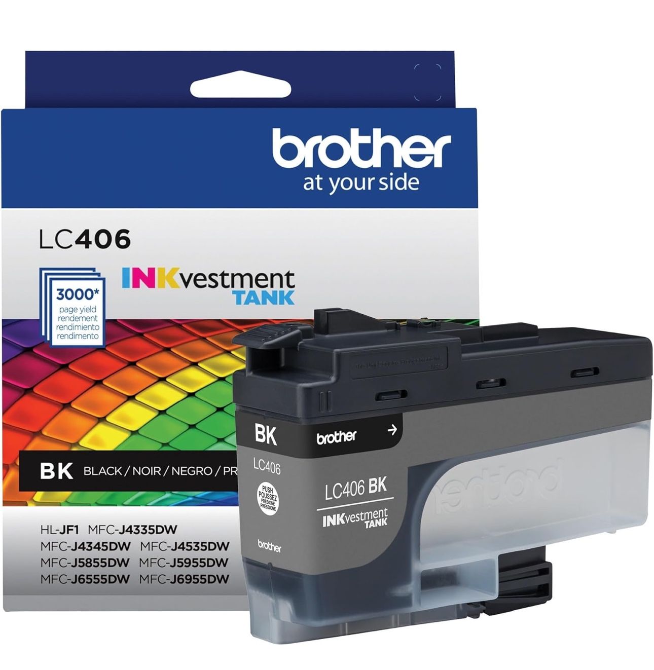 Brother Genuine LC406BK Standard Yield Black INKvestment Tank Ink Cartridge