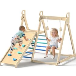 New BlueWood 4-in-1 Indoor Jungle Gym Foldable Sky Blue