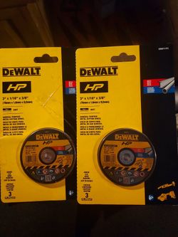 DEWALT HP TWO 3PC SETS OF 3"x1/16" x 3/8" GENERAL PURPOSE METAL CUTTING WHEEL