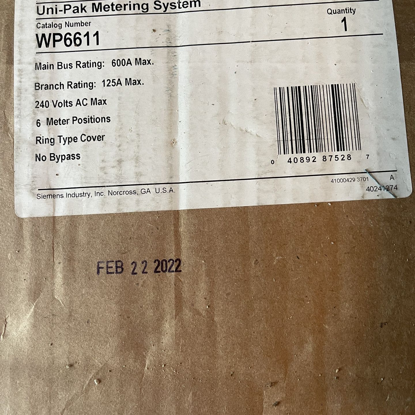 WP6611 Ring Type Meter Pack