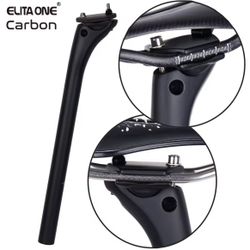 ELITAONE Carbon Seat Post 27.2mm x 350mm Offset 20mm Road Bike MTB Seatpost Carbon Fiber Base Cover