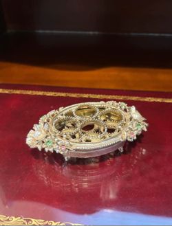 Vintage Gold Tone Vanity Lipstick Holder / Trinket Holder