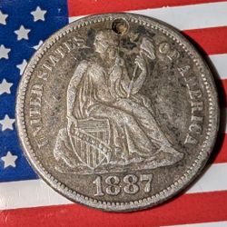 1887 Dime Antique Only One Side It's Good 