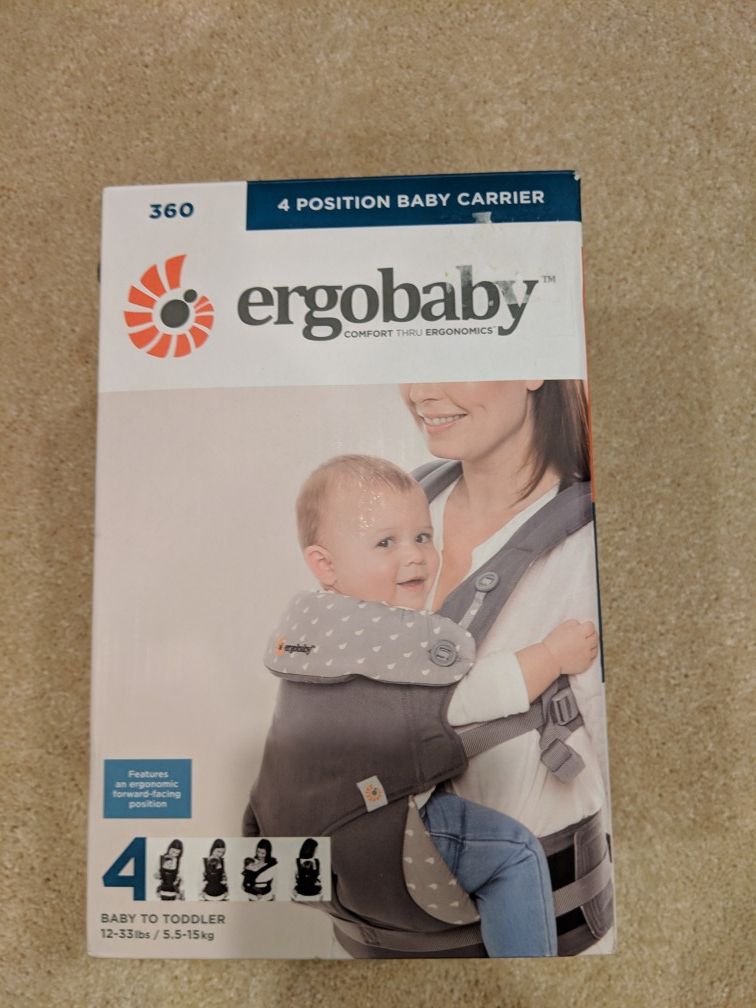 (New) Ergobaby 4 position Baby Carrier Dewy Grey