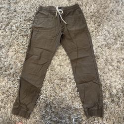 Forever 21 Men’s Jogger Pants Size Large Brown Stretch Casual Streetwear